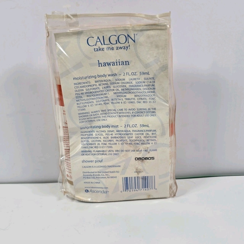 Rare Calgon Take Me Away HAWAIIAN, Pouf, Body, Wash Gift Set - Picture 4 of 4